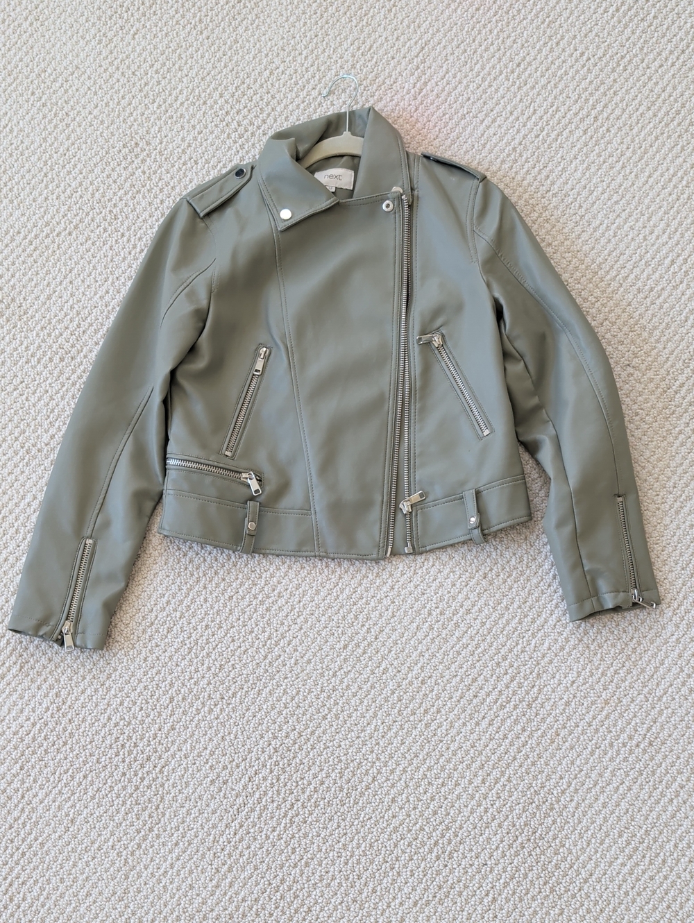 Next- Olive Green faux leather Jacket
